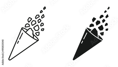 Explosion Cone Debris Graphic Element
