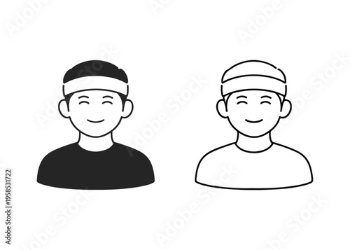 man with a bandage flat icon set
Vector flat icon set isolated on a white background