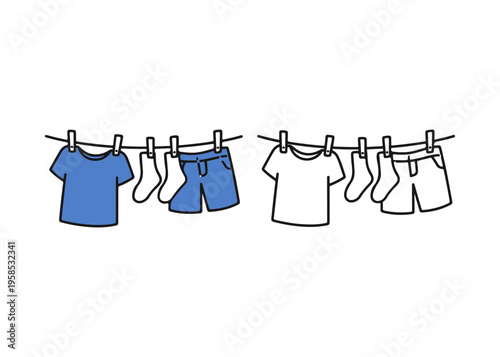 clothesline flat icon set
Vector flat icon set isolated on a white background