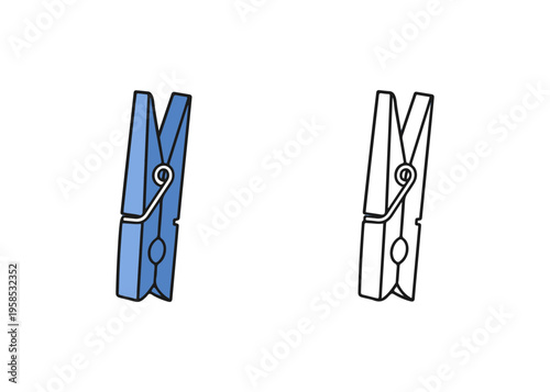 clothespin flat icon set
Vector flat icon set isolated on a white background