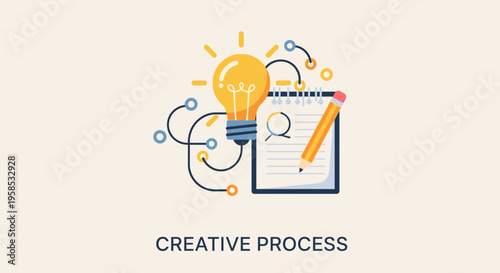 A person brainstorms ideas with creative process in a modern office setting