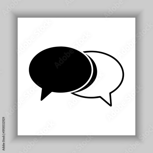 Vector speech bubble related silhouette icon.