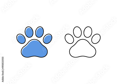 paw print flat icon set
Vector flat icon set isolated on a white background