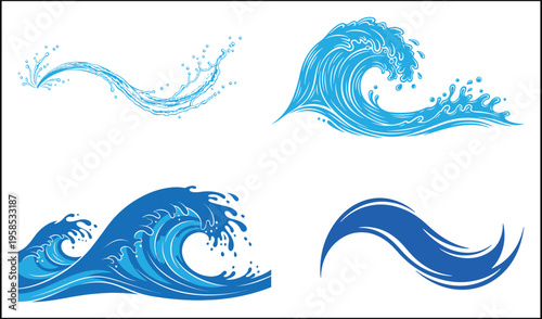 Dynamic wave patterns in vibrant blue and turquoise shades