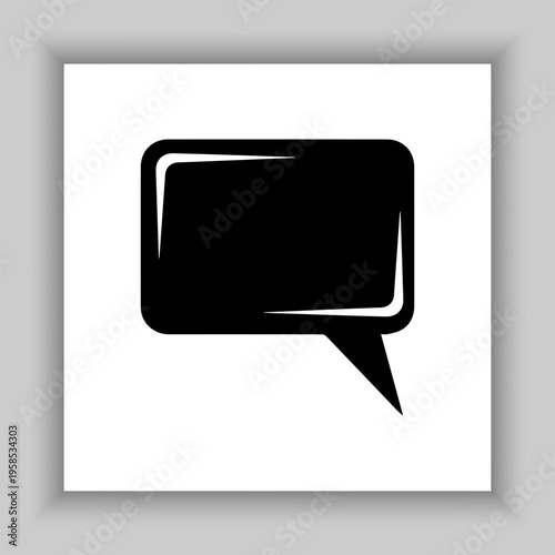 Vector speech bubble related silhouette icon.