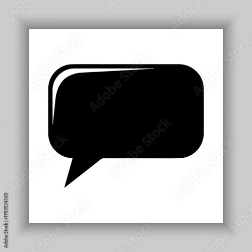 Vector speech bubble related silhouette icon.