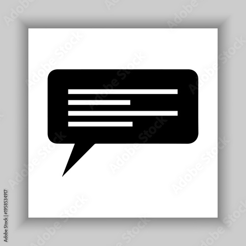 Vector speech bubble related silhouette icon.