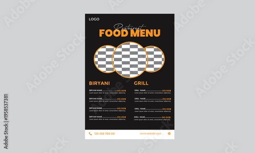 corporate minimal restaurant food menu design template