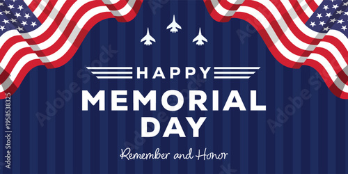 Memorial day greeting with patriotic theme