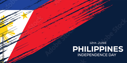 Philippines independence day celebration with national flag