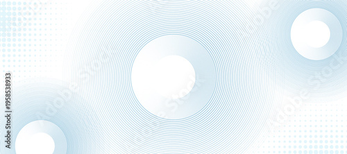 Bright blue minimal dotted lines abstract background. White abstract background with blue circle. halftone dots decoration. Modern banner template. Digital future technology concept.