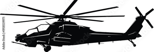 helicopter, military, attack, aircraft, aviation, gunship, combat, defense, weapon, war, silhouette, rotor, flight, airforce, technology, vehicle, tactical, army, mission, vector