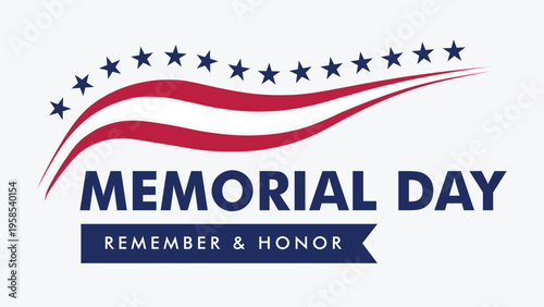 Memorial day tribute with patriotic flag design