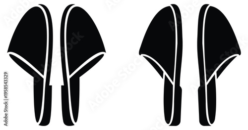 Slippers Icon Indoor Sandals  Relaxation Concept Design Vector illustration.