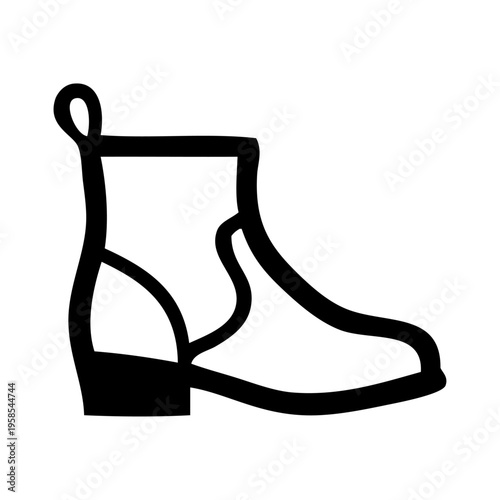 Logotipo zapatería. Dibujo sencillo con líneas de un par de botas de caballero 