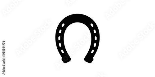 A minimalist black horseshoe icon on transparent background