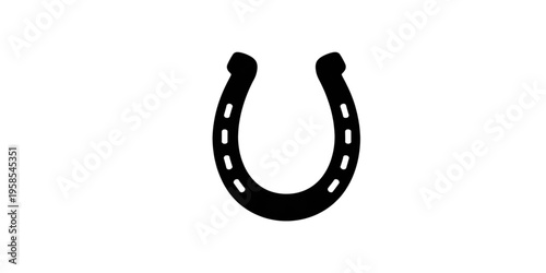 A black horseshoe icon on transparent background, symbolizing good luck and fortune