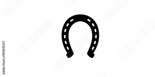 A black horseshoe icon on transparent background