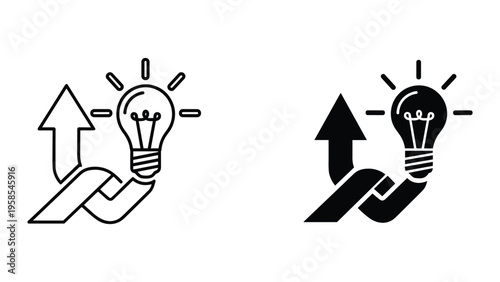 Growth Idea Bulb Arrow Concept Business Vector