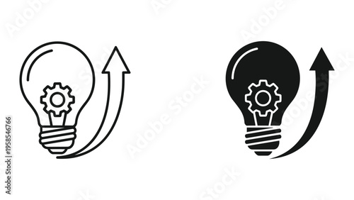 Lightbulb Gear Growth Arrow Business Concept