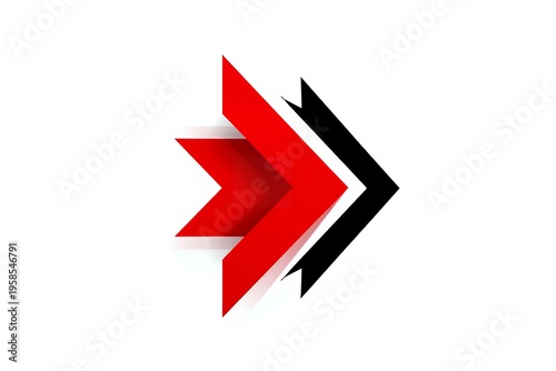 A stylized logo featuring a red and black arrow pointing to the right on a white background Free Download A stylized logo featuring a red and black arrow pointing to the right on a white background - GFXLoad