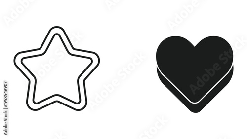 Star Heart Icons Contrast Concepts Commercial