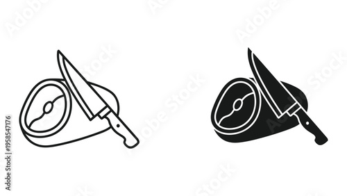 Steak Knife Meal Preparation Icons