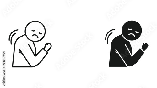 Sad Person Icon Graphic Representation Emotion Sadness Struggle Business Commercial