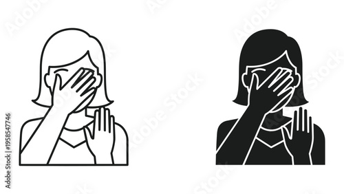 Woman Facepalm Icon Embarrassment Frustration Gesture Business