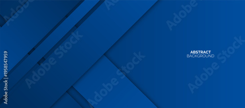 Modern abstract dark blue gradient geometric shapes background. Horizontal banner template. Suit for poster, banner, brochure, cover, corporate, presentation, website, flyer.