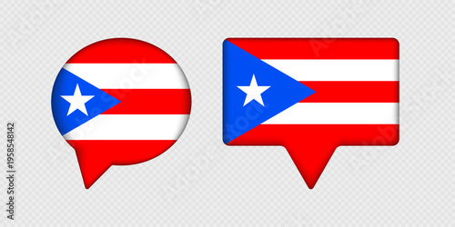 Flag of Puerto Rico in speech bubble. Free Download Flag of Puerto Rico in speech bubble. - GFXLoad