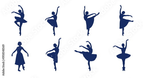 Ballet Dancer Silhouettes Collection: Elegant Poses and Graceful Movements