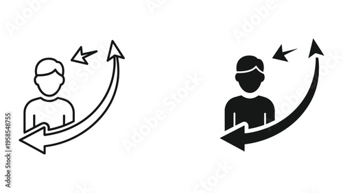 Person Growth Arrow Concept Business Development Strategy