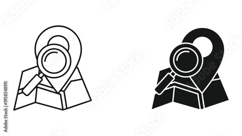 Map Magnifying Glass Location Search Business Concept