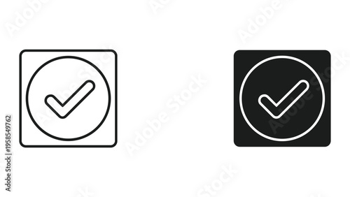 Check Mark Square Icon Approval Confirmation
