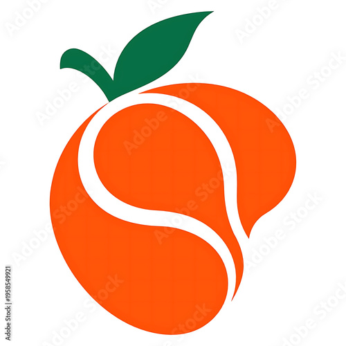 Peach Fruit PNG Icon Flat Design Isolated Transparent Background