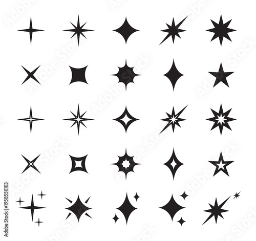 Sparkle and starburst icon set