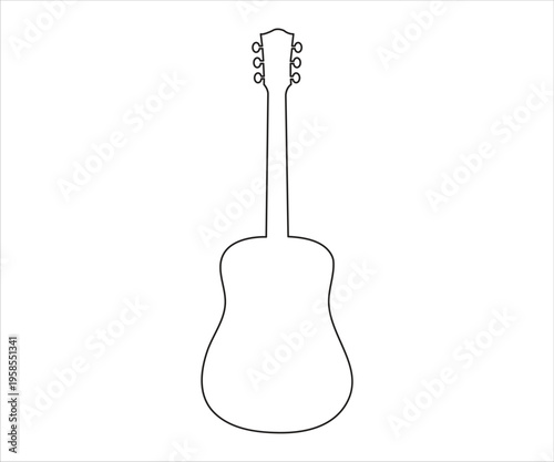 Photos Simple line drawing depicts the back of an acoustic guitar