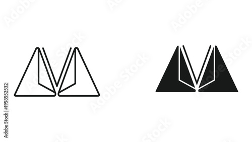 Open Book Triangle Logo Symbol Geometric Abstract