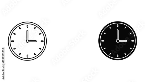 Clock Icons Timekeeping Business Concept