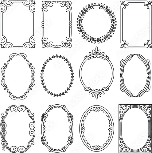 Collection of ornate picture frames and borders