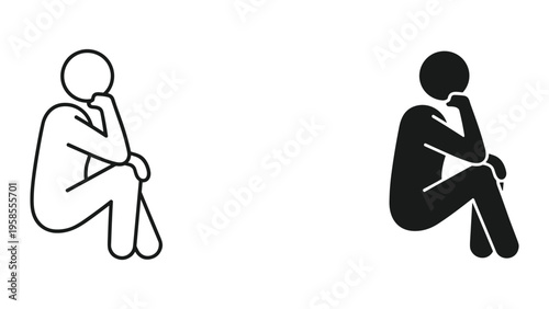 Person Thinking Pose Contemplation Abstract Concept