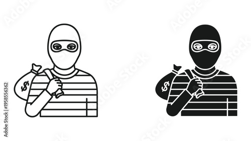 Thief Money Bag Security Concept