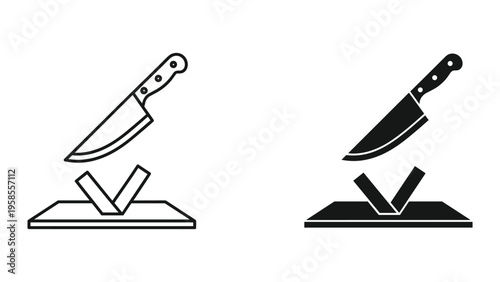 Knife Chopping Board Cutting Icon Commercial Food Preparation