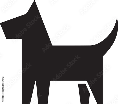 Dog Silhouette Vector Modern Geometric Pet Icon