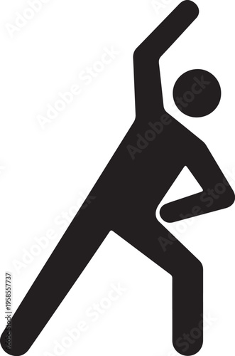 Yoga Pose Silhouette Vector Minimalist Athlete Stretching Icon