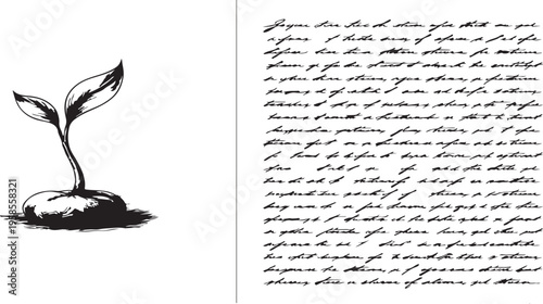 Sprout of Growth:  An artistic image depicts a small sprout emerging from the soil. The image evokes a sense of renewal, potential, and the beginning of a journey.