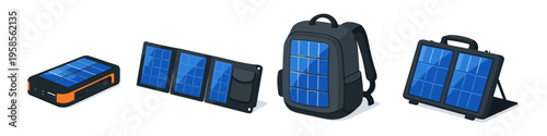 Collection of portable solar power devices for charging electronics on the go
