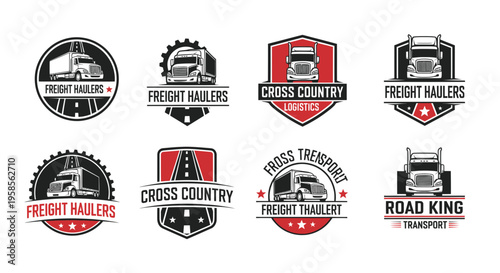 Trucking Company Logos: Freight Haulers, Cross Country Logistics, Transport