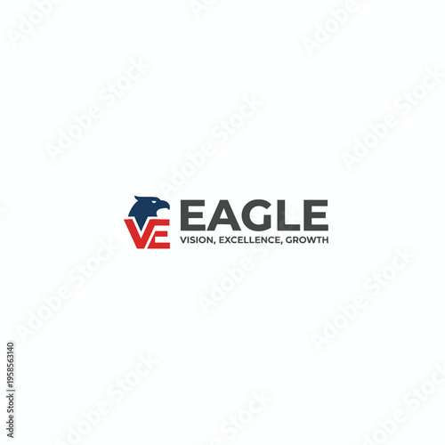 Eagle Head Graphic Logo with VE Initials and Business Text